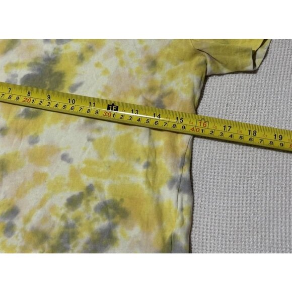 Agolde Women's Linda Boxy T-Shirt Dip Dye Yellow Tee Short Sleeve sz XS X Small - Picture 9 of 10